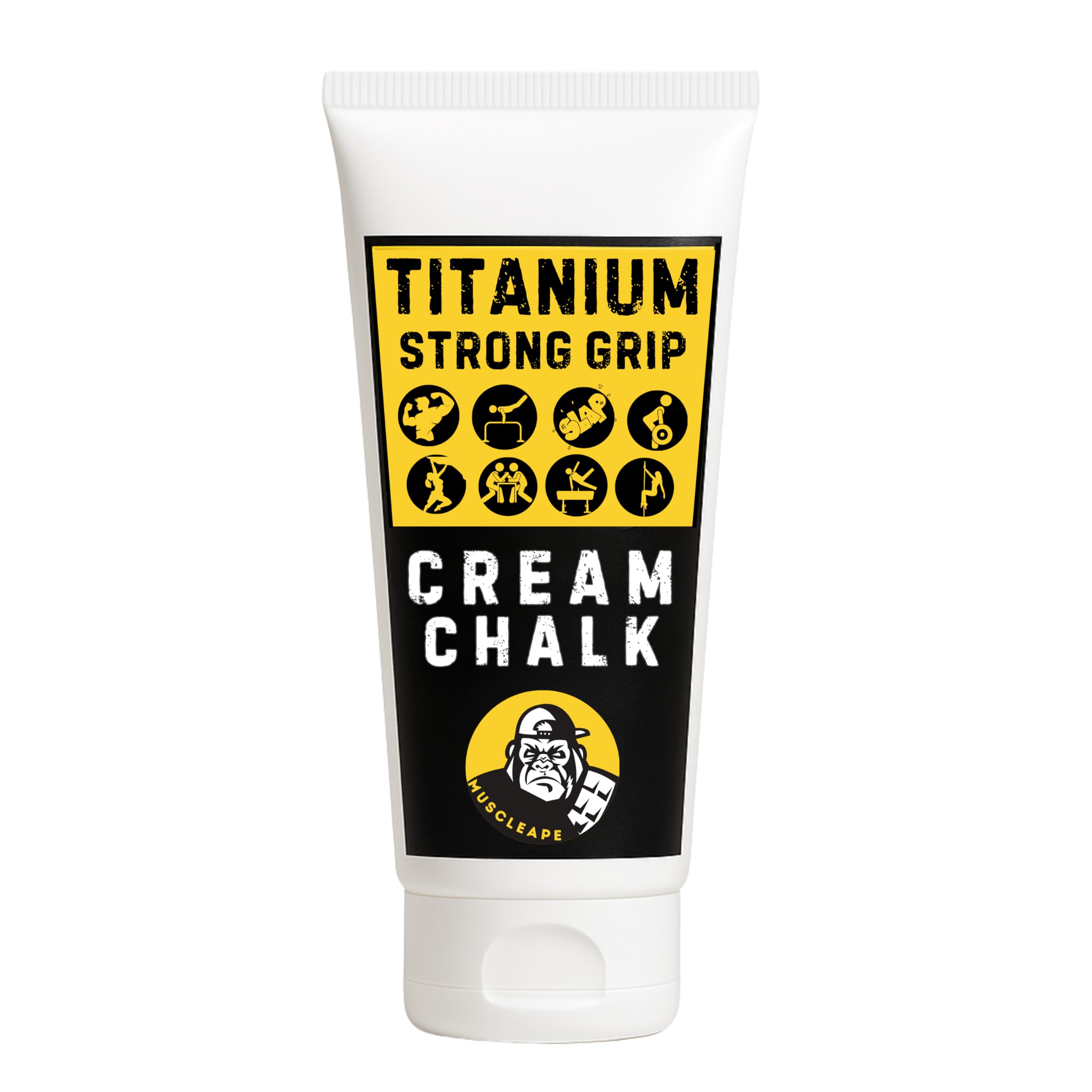 Muscleape Weight Lifting Straps Wrist Supporter With Cream Chalk For Titanium Strength Grip. Non-Slip with Padded Cuff for Gym Workout Deadlift Powerlifting and Fitness Strength Training-image-40