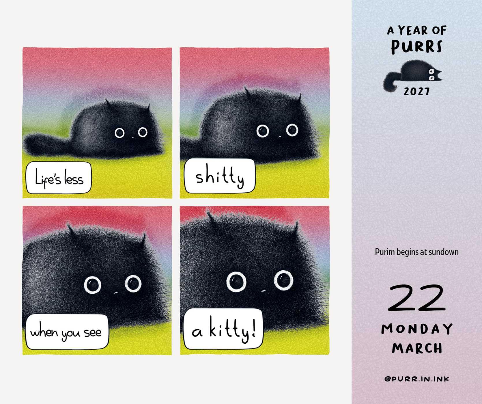 A Year of Purrs 2027 Day-to-Day Calendar