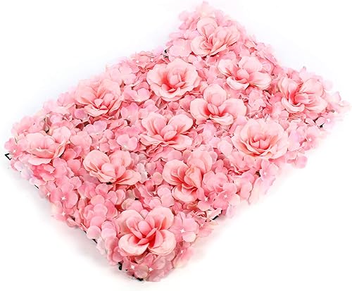 12 piezas de flores artificiales decoración de pared de 236 x 157in rosas y hortensias decoración de pared con 60 correas