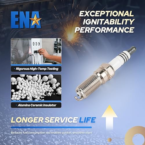 Miniatura 3 de ENA Juego de 4 bujías iridio compatibles con Ford Lincoln Mercury Mazda C-Max Escape Fusion Transit Connect MKZ Milan 2.0L 2.3L 2.5L Reemplazo para