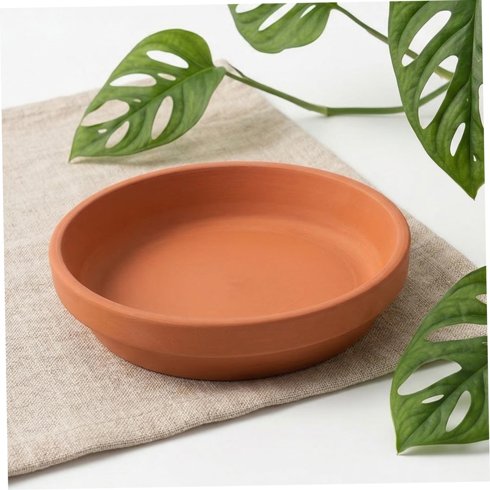 VALICLUD 12 Piezas Bandeja Redonda Platillo Estable de Terracota, Recoge Agua Diseño Fácil Limpieza, para Macetas de 4,5 Pulgadas para Plantas de Interior y Balcón