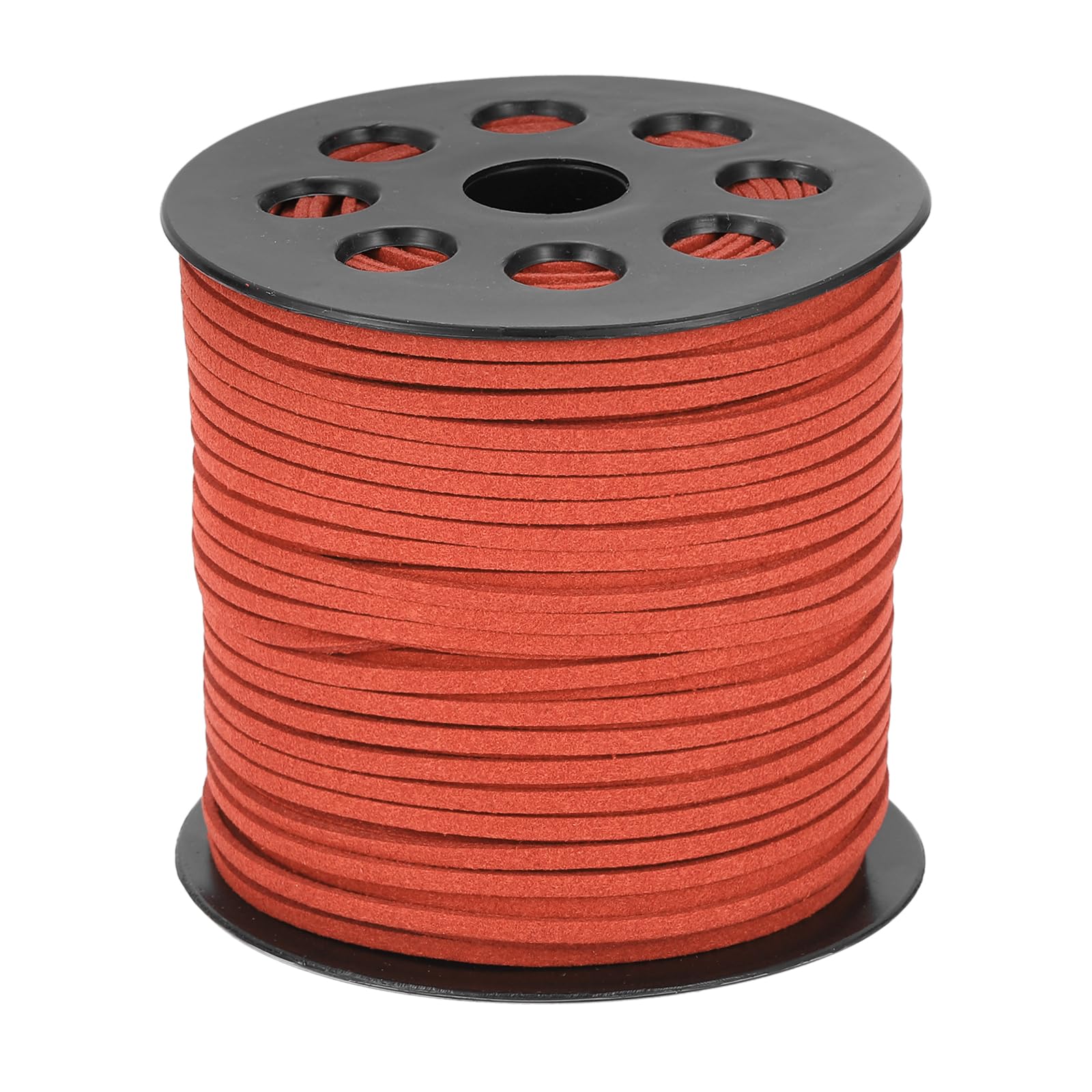 sourcing map 98 Yards x 0.1"(2.6mm) Faux Leather Cord, Flat Suede Cord Leather Strip Braiding String Lace for Jewelry Making Bracelet Necklace Beading Making DIY Crafts, Light Orange