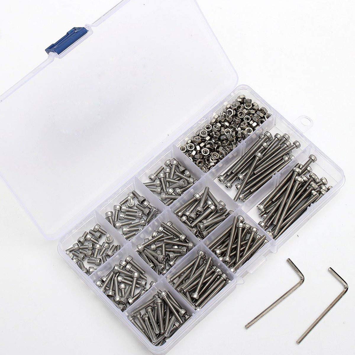 ChaRLes Suleiman™ M3Ss2 M3 442Pcs En Acier Inoxydable Allen Boulon Écrou Hex Socket Bouchon Vis Assortiment Kit