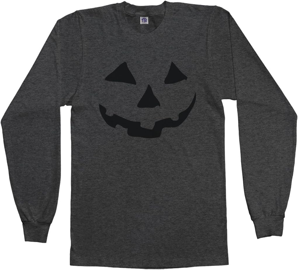 Threadrock Men's Halloween Pumpkin Face Long Sleeve T-Shirt