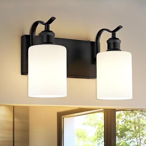 Miniatura 14 de Lámpara de tocador de baño con 4 luces, aplique de pared de níquel cepillado, lámpara de baño moderna con vidrio transparente, VL01BN-4 Níquel