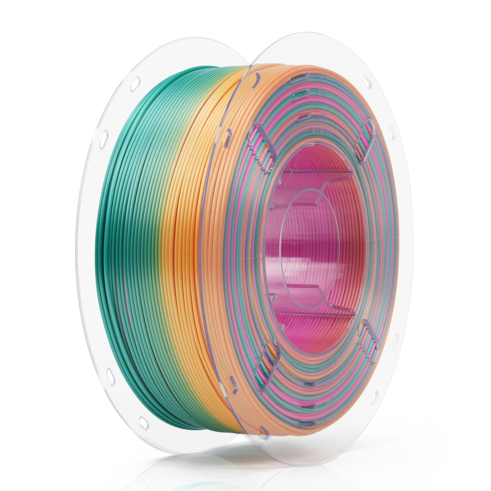 3D Printer Filament PLA Silk 1.75mm Rainbow Candy, 1kg | Bright Multicolor, Smokeless and Odorless, Dimensional Accuracy +/- 0.03mm, Silky 3D Filament for AD5M/AD5X/AD5MP