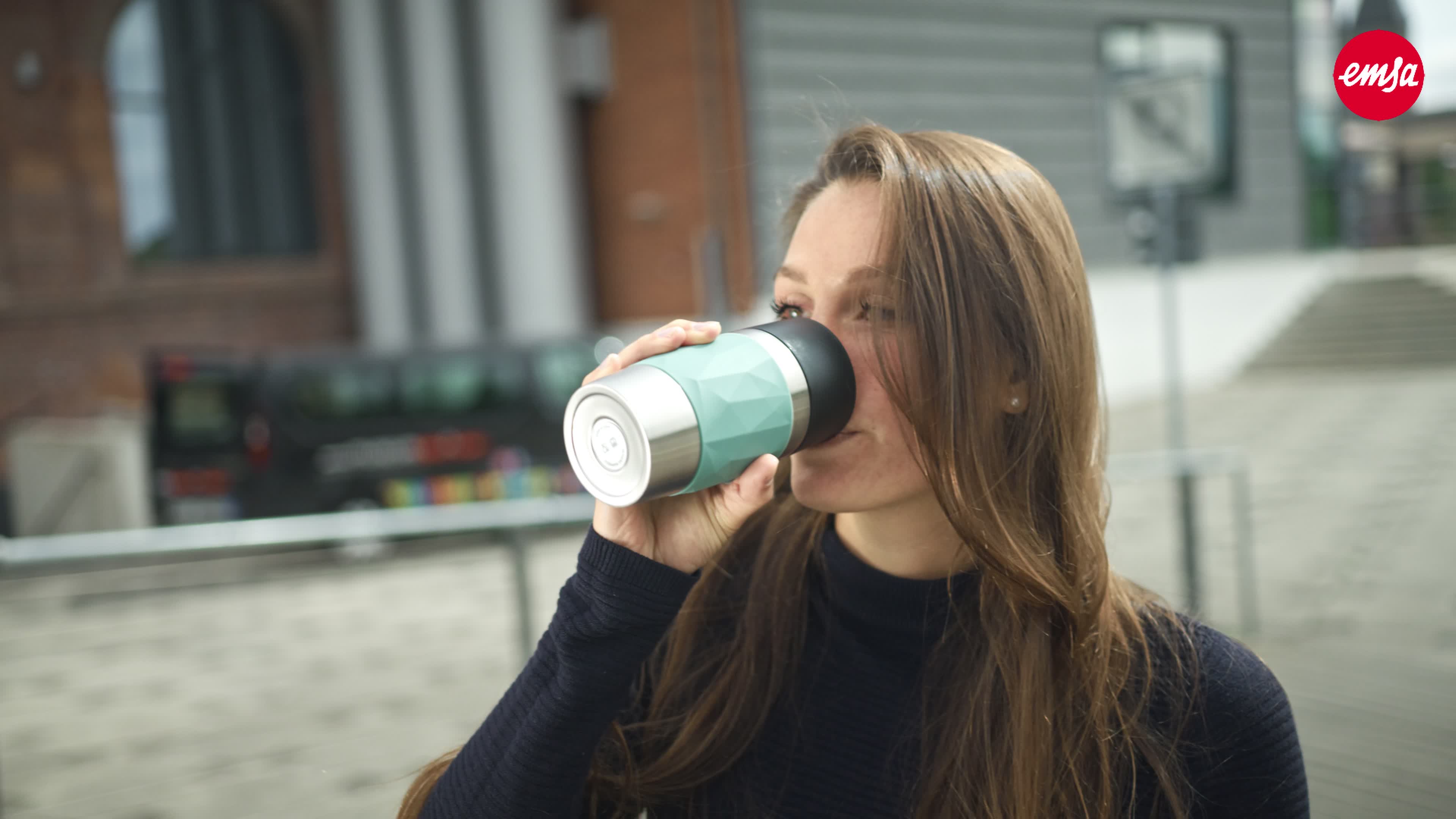 Emsa Travel Mug Compact Thermobecher klein, Isolierbecher 300 ml, 3h heiÃ, 6h kalt, Kaffeebecher to Go aus Edelstahl, auslaufsicher, spülmaschinengeeignet, 360°-Trinköffnung, grün N21603 – Bild 8