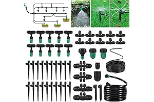 Leak-Proof Drip Irrigation Kit 1/4 Inch 1/2 Inch Irrigation Tubing Hose, Lock Barb Garden Watering