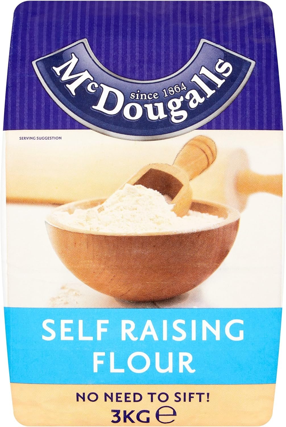 McDougalls Self Raising Flour Pre-Sifted For Lighter Bakes, 3 Kg Bag (Pack of 1)