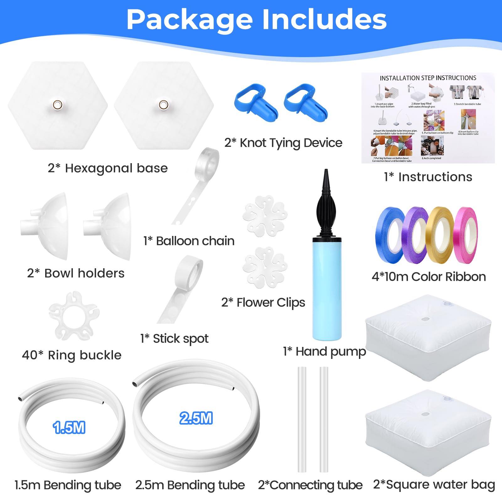 Cadre De Montage Rapide Et Facile Pour Arche De Ballons Avec Clips Métalliques - Support Pour