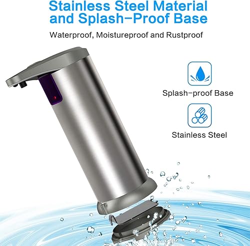 Miniatura 4 de Dispensador de jabón automático infrarrojo, dispensador de jabón eléctrico, dispensador de jabón de manos automático sin contacto de acero