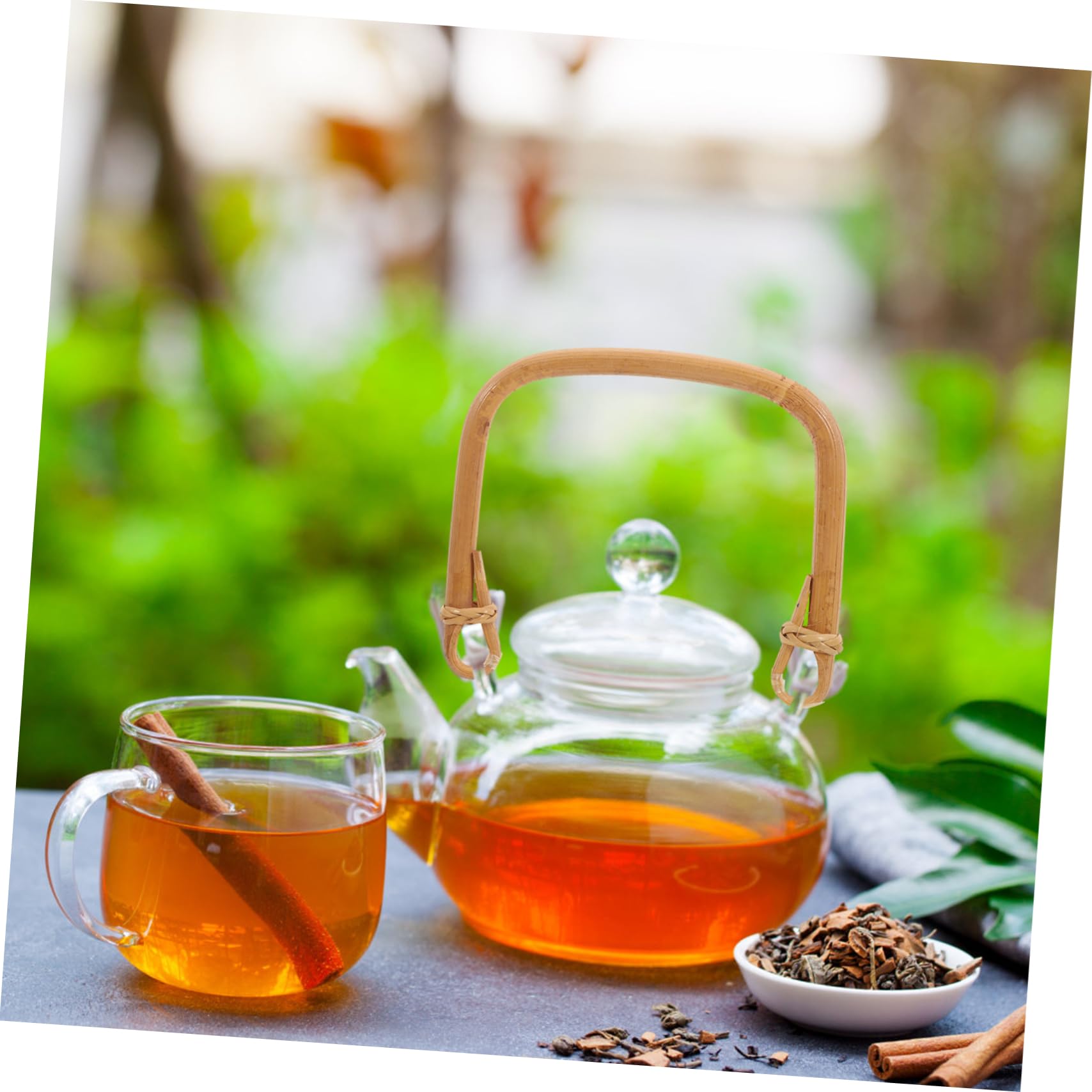 GALPADA Asa de Tetera de Cerámica Grande Forma U 13-15 Mm Ratán Teñido Resistente al Calor para Juego de Té Japonés Uso en Cocina y Repuesto Funcional