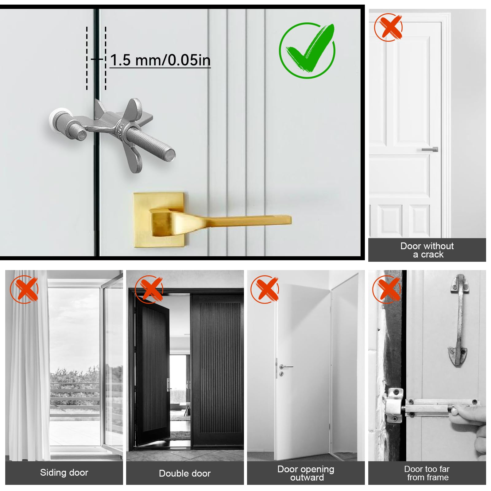 AceMining Serratura portatile aggiornata per la sicurezza domestica, perfetta per viaggi, hotel, casa, appartamento, università e viaggi, per una maggiore sicurezza, argento
