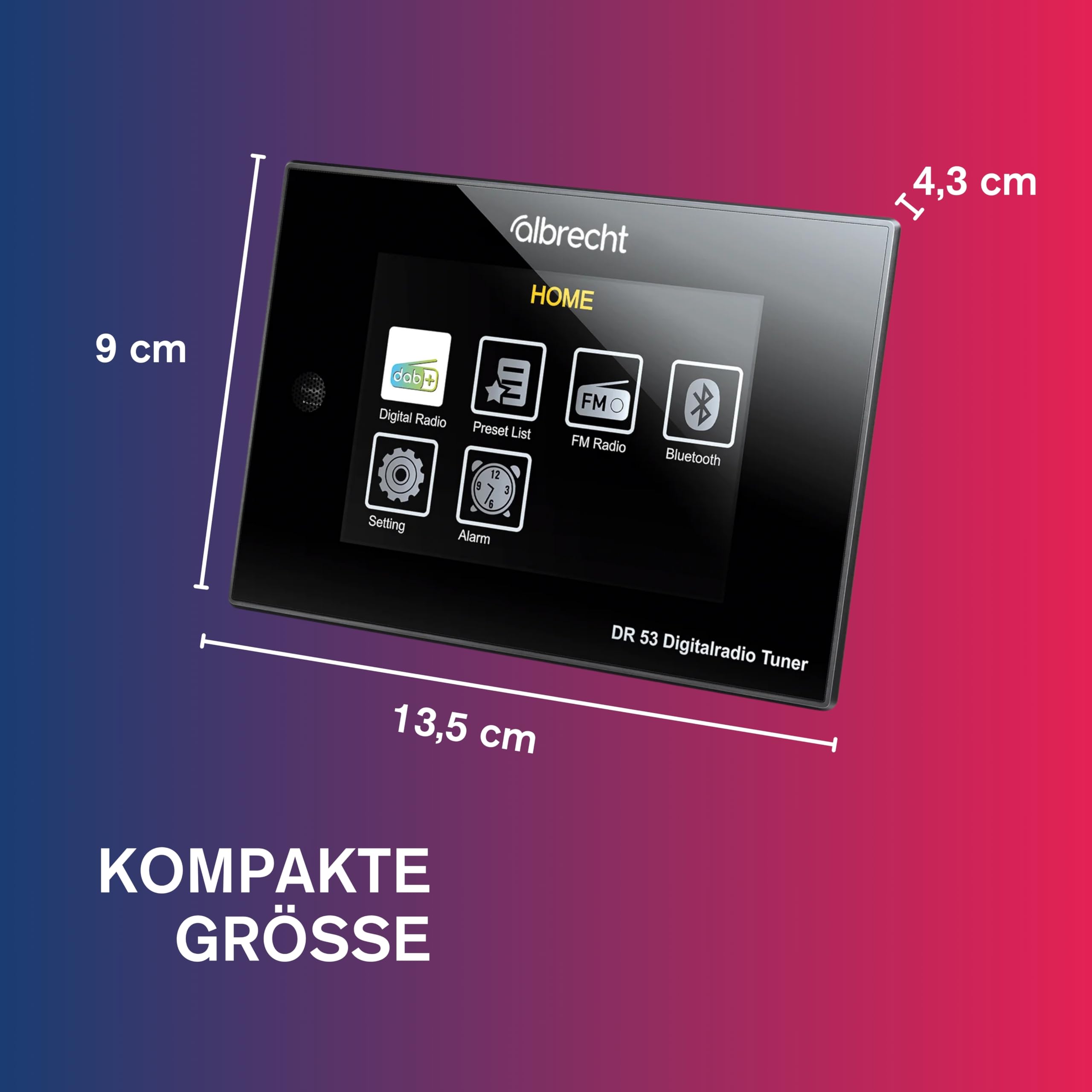 Albrecht DR 53 Digitalradio-Adapter, DAB+, UKW & Musik-Streaming Tuner für Stereoanlagen, 27251, mit Farb-Display & Fernbedienung