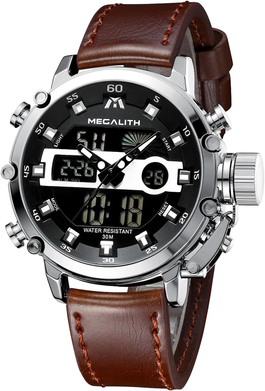 Digital Mens Watches Military Sports Watches for Men Waterproof Stopwatch Alarm - Tactical Heavy Duty Wrist Watch Nylon Leather Strap