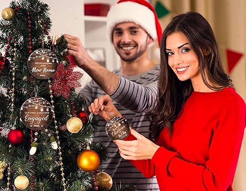 Miniatura 7 de Nuestro primer adorno de Navidad como señor y señora casado 2022 regalos de boda para parejas único 2022 nuestro nuevo hogar adorno de boda recién