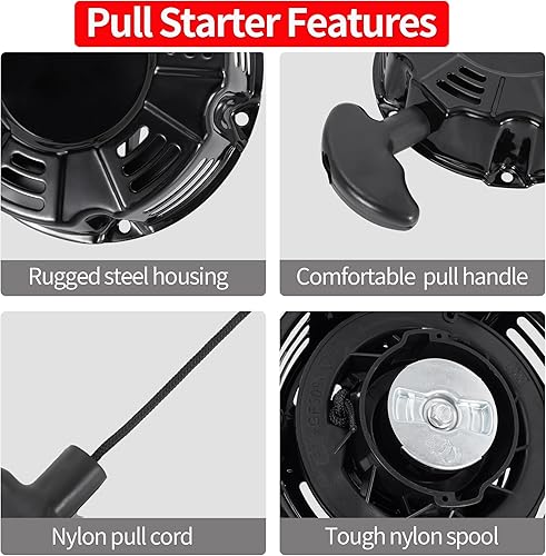 Miniatura 5 de Conjunto de arranque de arranque de retroceso con cable de tracción negro para motor pequeño SH255 SH265 SH270 Serie 3000 Motor KH-18-165-05-S