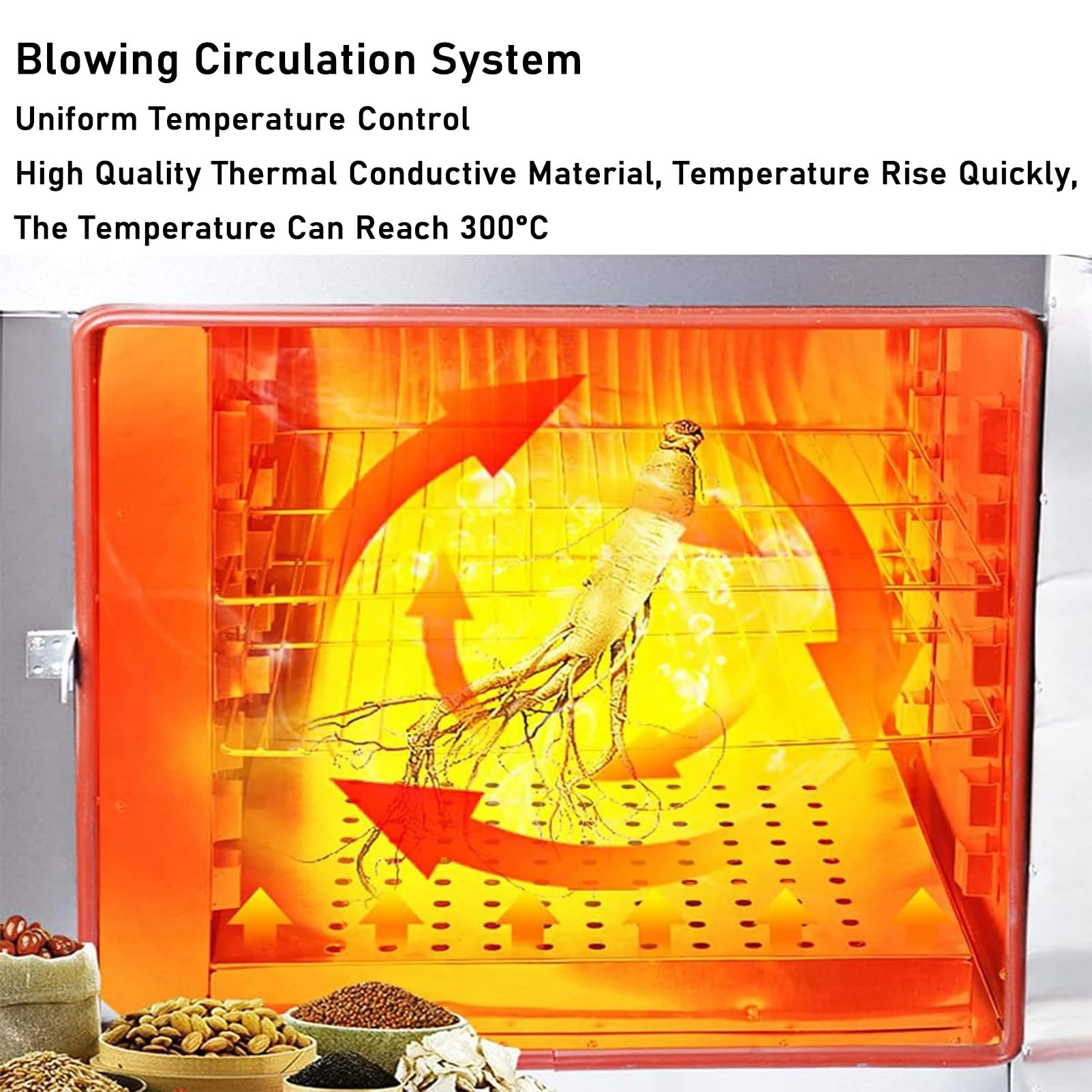 Stufa Di Essiccazione Di Laboratorio Stufa Ad Essiccazione A Convezione Ad Aria Forzata Digitale Zincata, 600w Stufa Ad Asciugatura Ad Aria Forzata (5-300°C) Per Asciugatura E Trattamento,16L