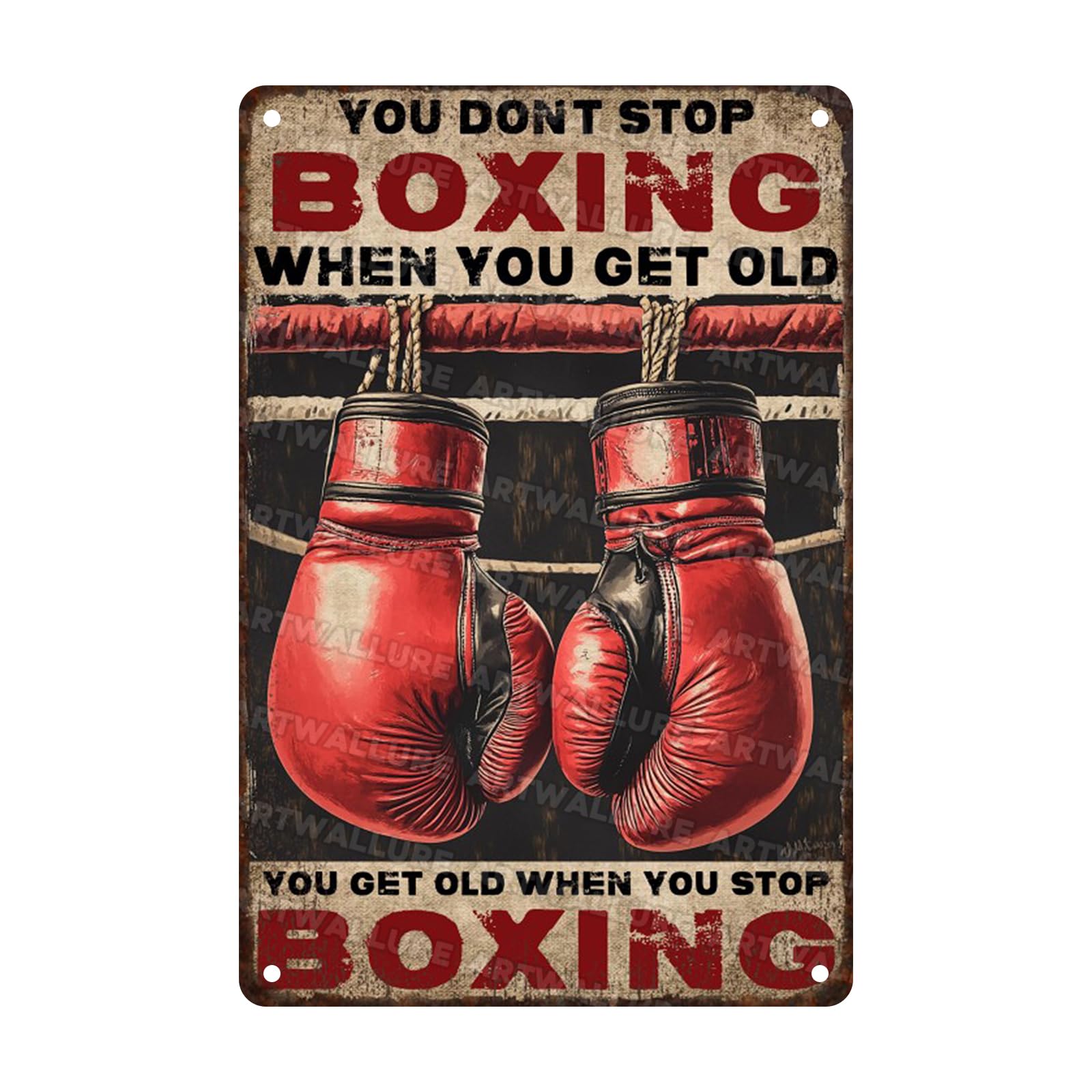 Retro Boxing Metal Sign You Don't Stop When Old Rustic Wall Decor Vintage Fight Club Inspired Art Iron Plaque For Garage Gym 8x12inch