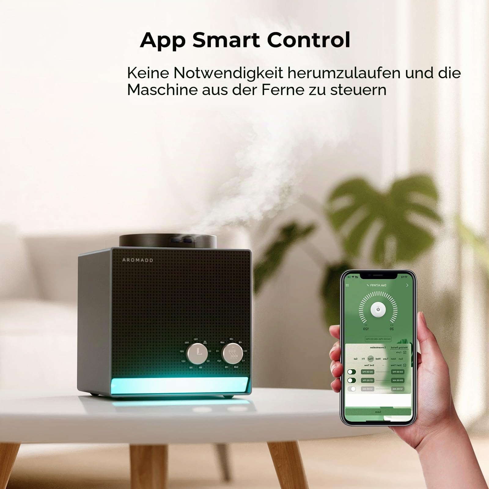 AROMADD Wasserloser Duftdiffusor für Zuhause, Kaltluft-Technologie | Einstellbare 8 Timer, 9 Duftstufen, Hotel Collection Diffusor für Zuhause & Büro, Schwarzes Titan
