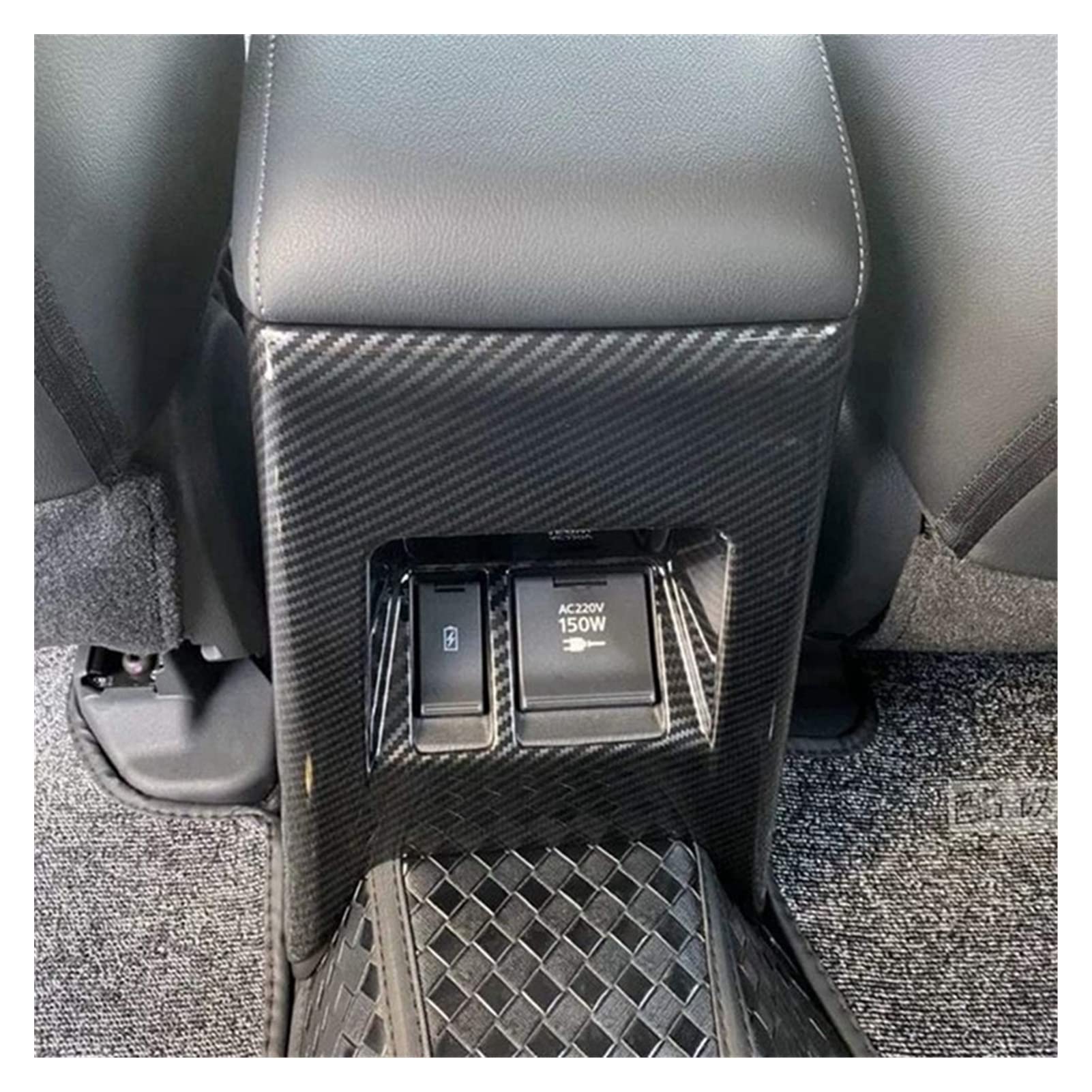YINGO Samochód tylny podłokietnik Box Seat Air Vent Outlet Pokrywa Wykończenia Akcesoria Kompatybilny z Mitsubishi Pajero Montero Shogun Sport 2019 2020
