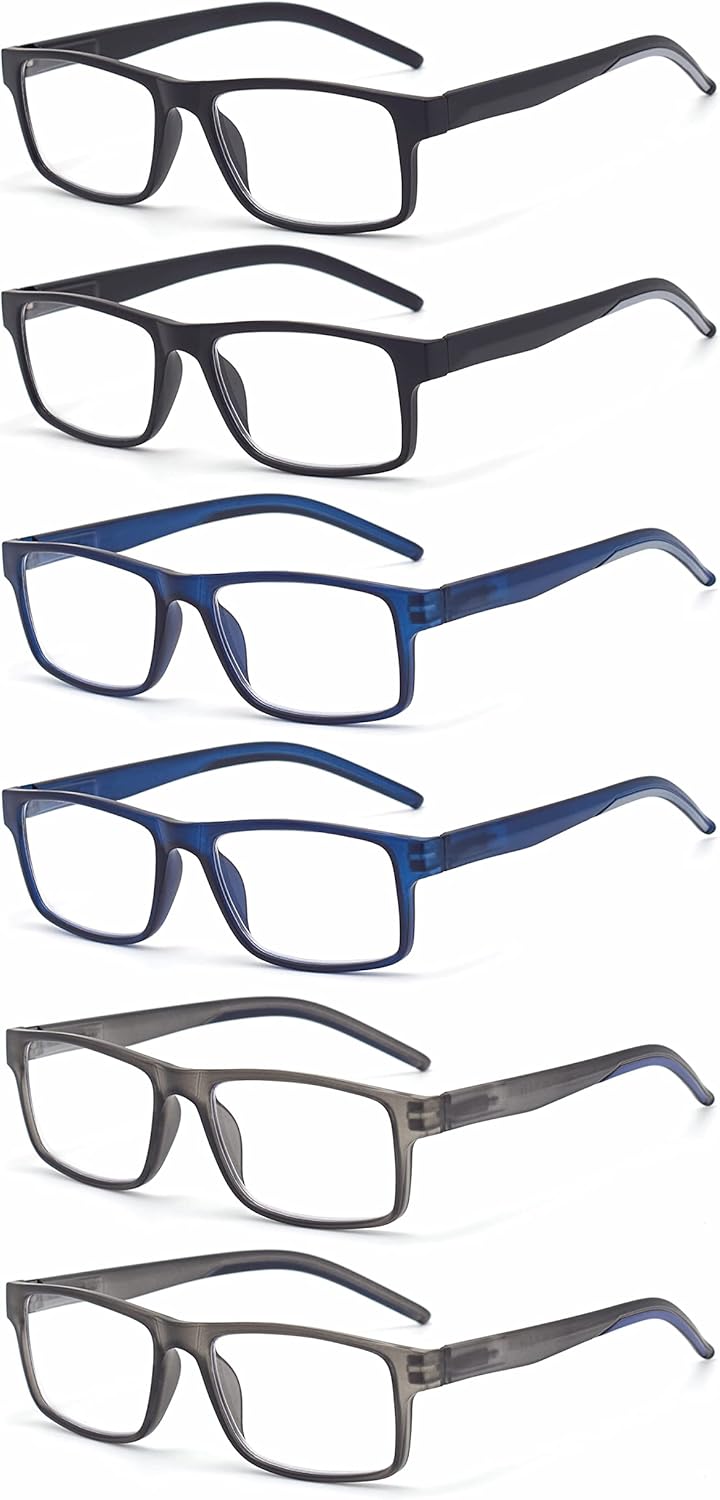 Reading Glasses for Men Women, Spring Hinge Readers Glasses, Blue Light Blocking Lens Eyeglasses SR20523 - Image 2