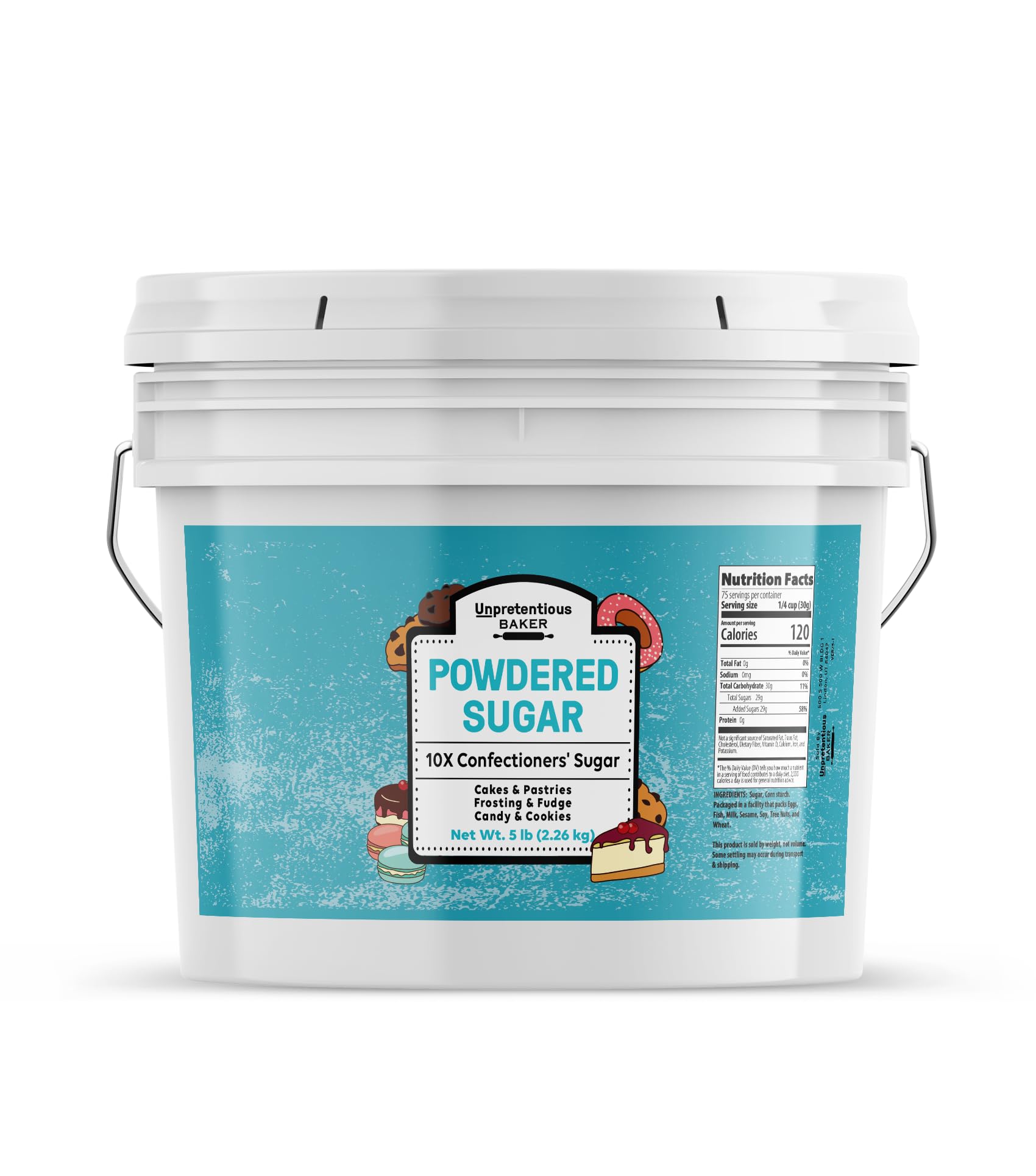 Unpretentious Powdered Sugar (1 Gallon) Confectioners Sugar, For Baking, Candy Making, Desserts