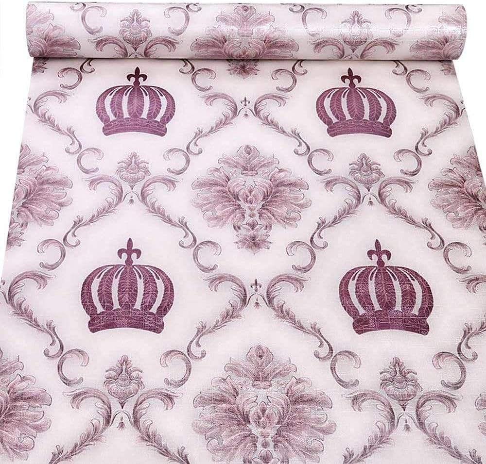 17.8 x 118 Inches Self-Adhesive Liner Paper, Removable Shelf Liner Wall Stickers Dresser Drawer Peel Stick Kitchen Home Decor,Dark Red Flower Crown