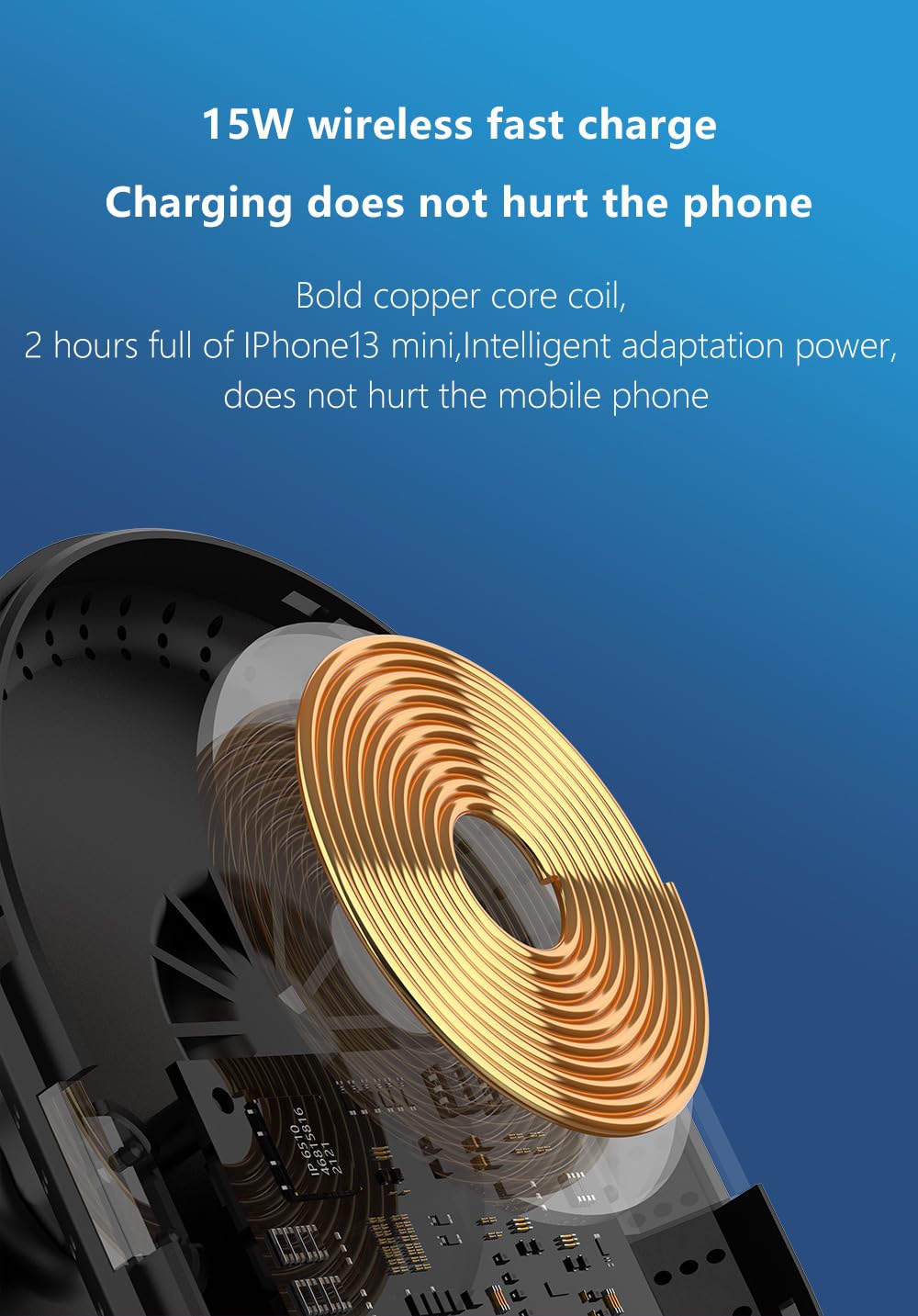 VORTEX BD8A15W magnetyczna bezprzewodowa ładowarka samochodowa do iPhone 12/12mini/12Pro/12Pro Max/13mini/13Pro/13Pro Max/14Pro/14Pro Max/15Pro/15Pro Max