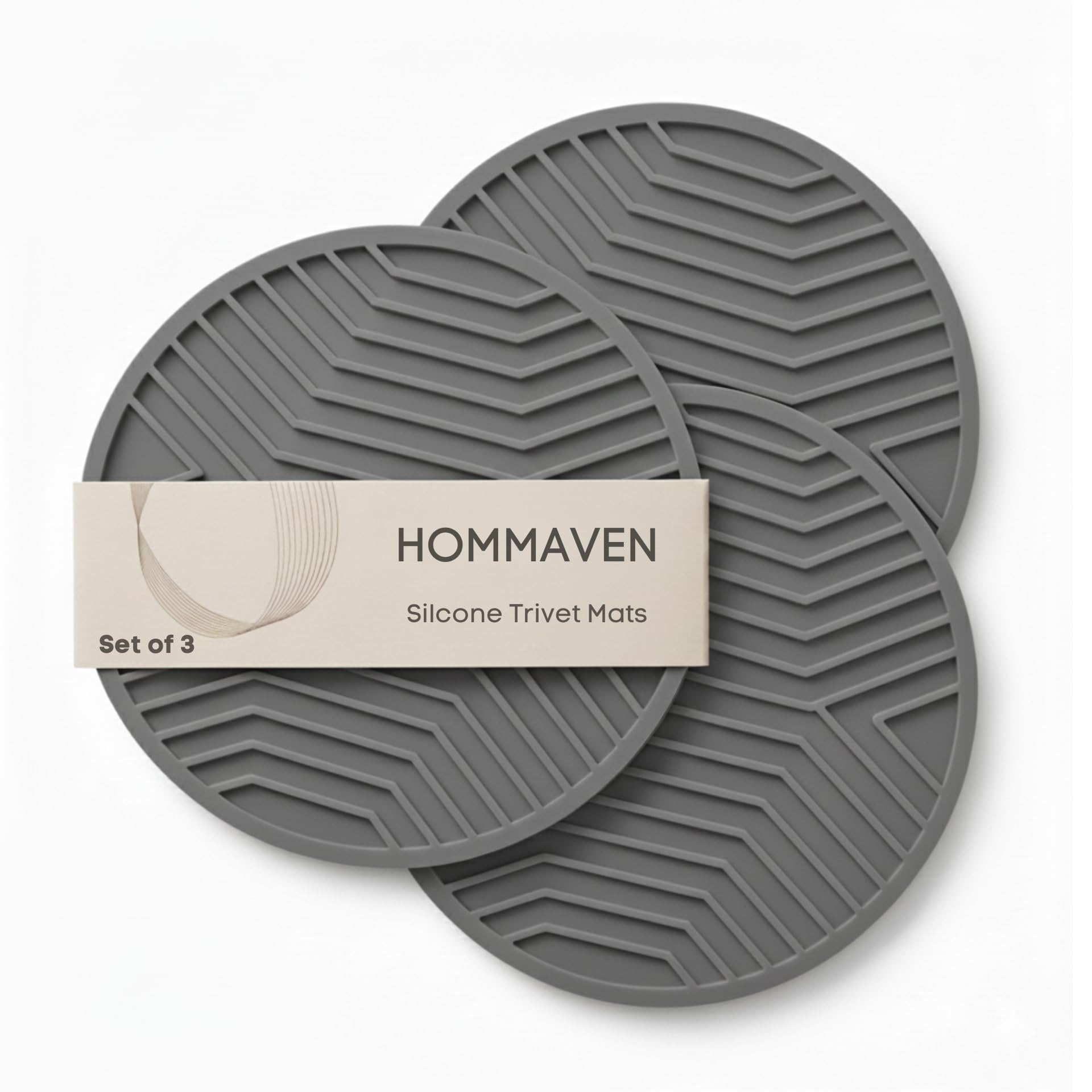 Silicone Trivet Mats, Set of 3, Heat and Slip Resistant, Multipurpose Non-Slip Hot Pads for Kitchen Potholders, Jar Opener, Spoon Holder, Food Grade BPA Free, 6.5mm Extra Thick, (Brown) thumbnail 10