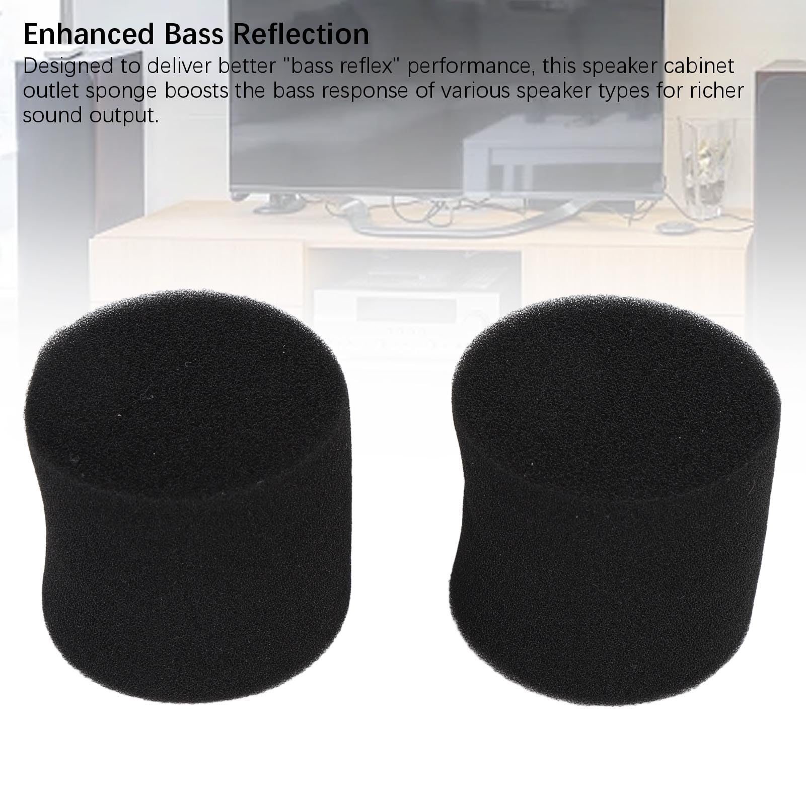 Denash 4pcs 60mm Bass Port Schwamm, Sprecherschrank -Outlet -Schwamm, Lautsprecher Port Tube Schwamm Verbesserung des Bass -Hörerlebnisses für Verbesserte Lautsprecher, Home