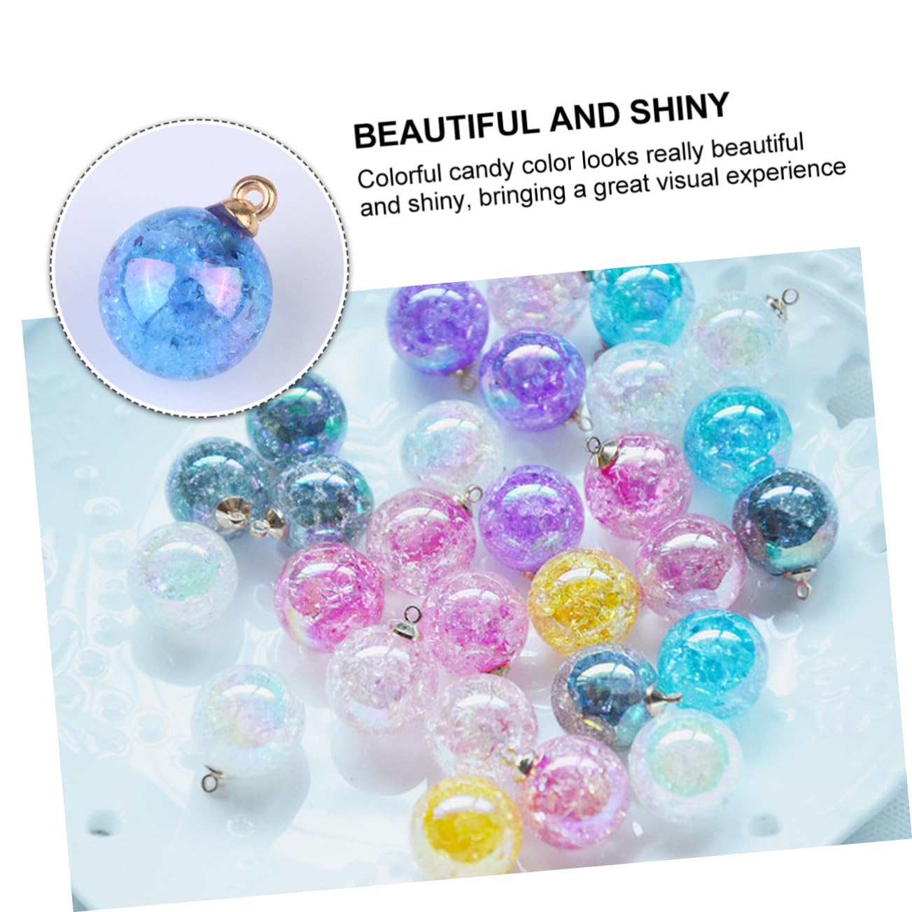 3 Series Colgante Colorido Crack Baldosas Pulseras De Cuentas Suministro De Joyas Brazalete Pulseiras Cuentas Acrílicas Colgante De Cuentas De Resina Colorful 50 Piezas*3