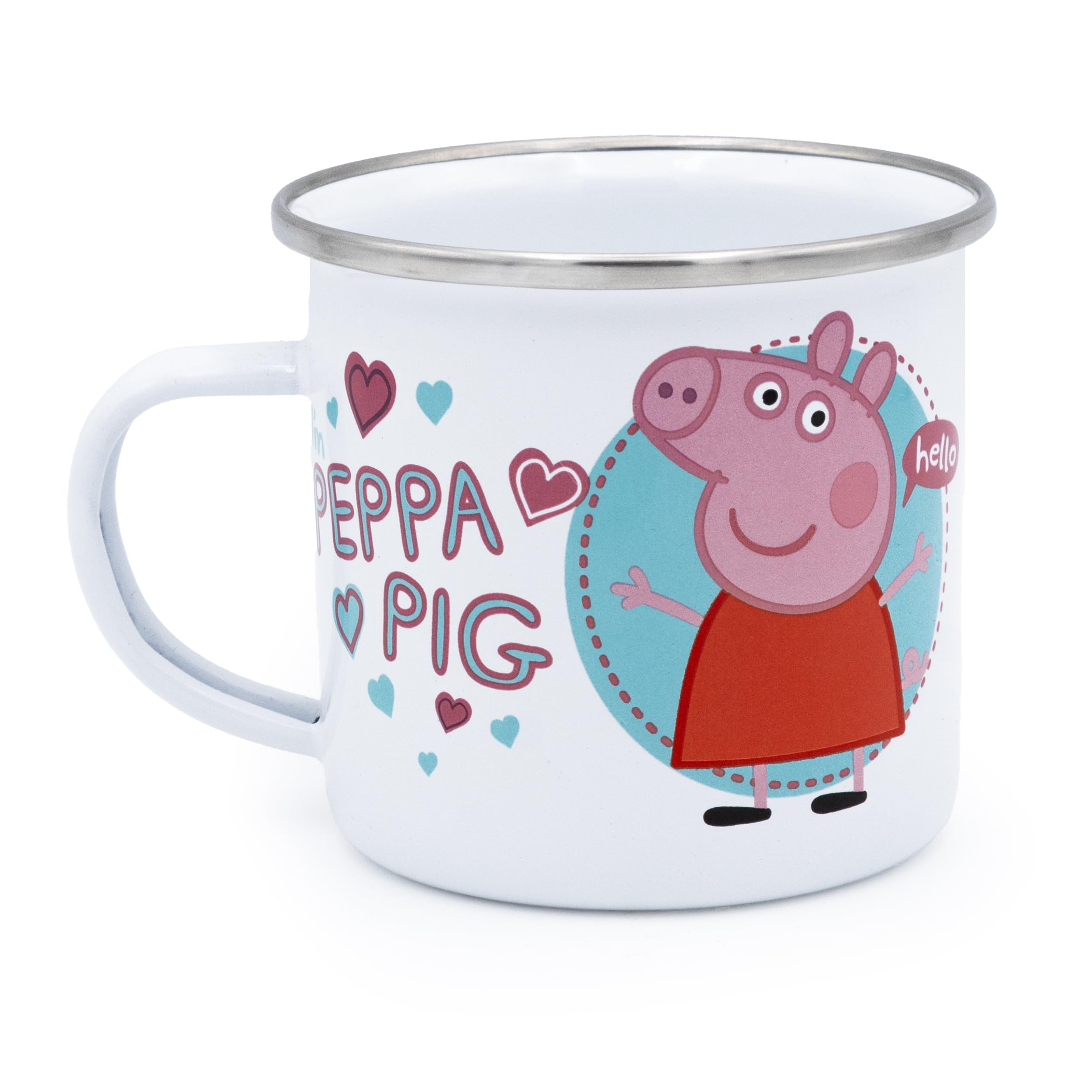 Robert Frederick Peppa Pig Enamel Mug - Time to Party Design, White