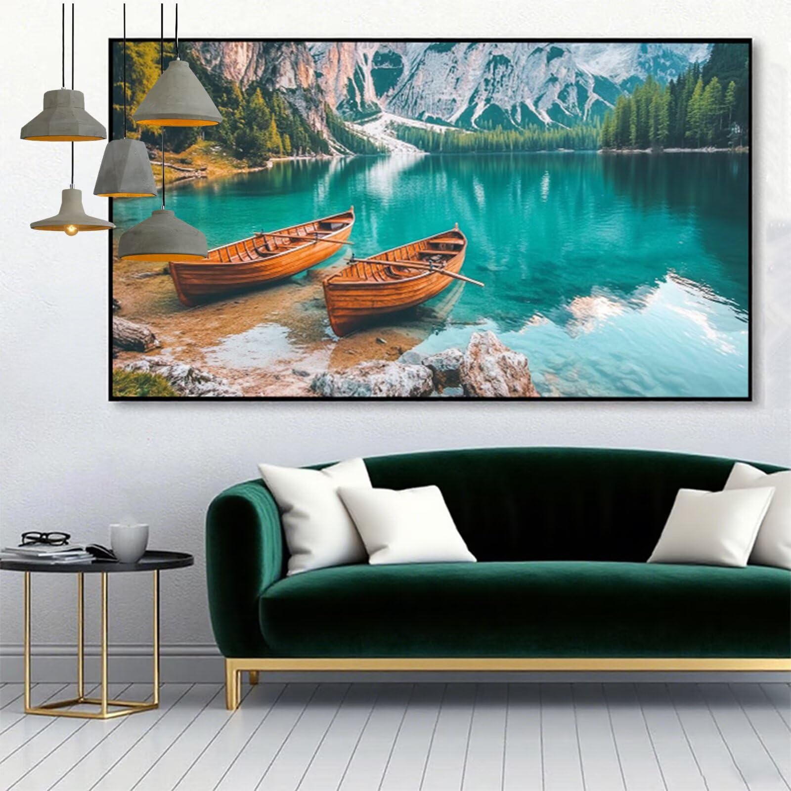 Malarstwo diamentowe XXL 90 x 180 cm, obraz do samodzielnego wykonania, motyw łodzi, zestaw do majsterkowania 5D, dla dorosłych, prostokątne kamienie, haft, sztuka rzemiosła, dekoracja domu, na ścianę