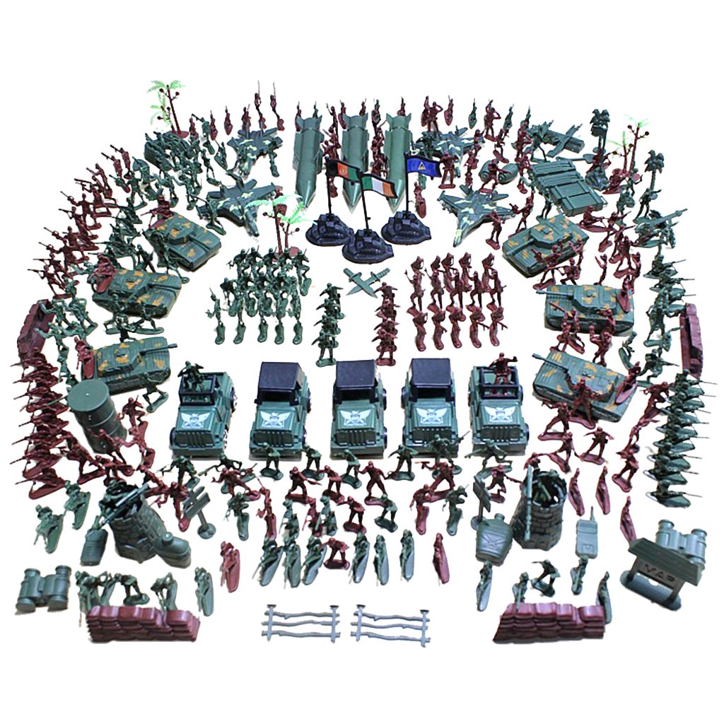 B Blesiya 307pcs WWII Military Playset Toy 4cm Soldier Army Men Figures Accessories