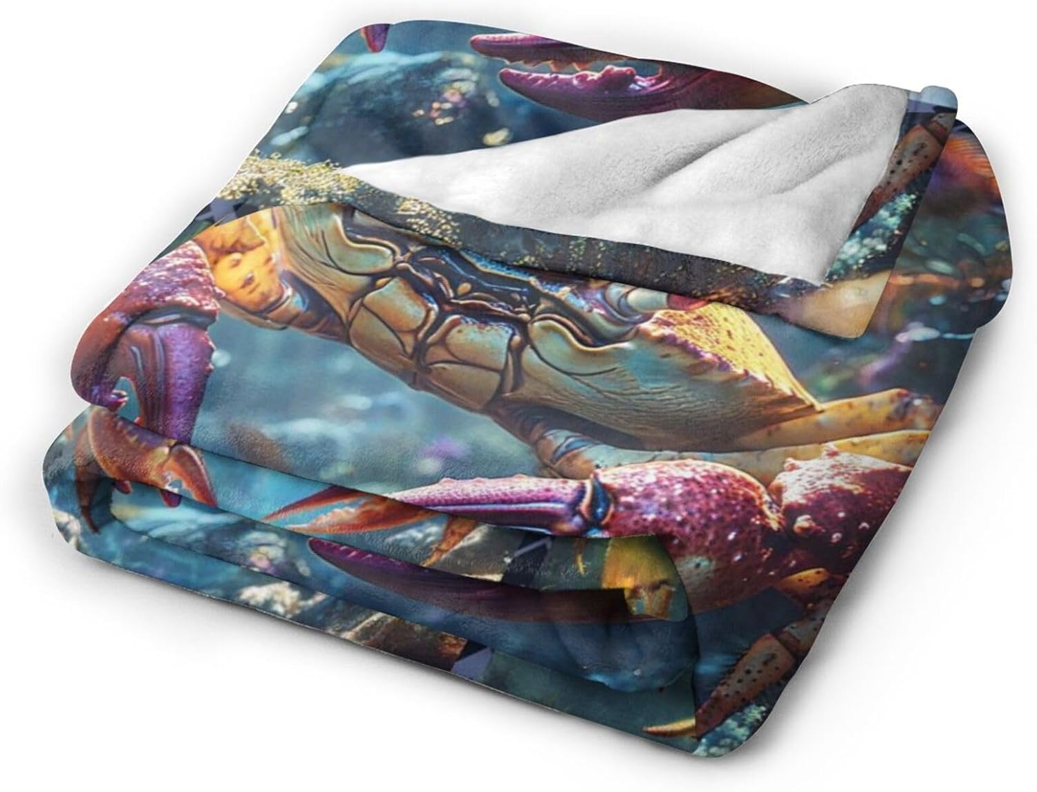 Crab Blanket Crabs Throw Blanket Soft Cozy Warm Fuzzy Fleece Lightweight Plush Merch Animals Decor Gifts Lover for Man Woman Boy Girl Couch Bedding Sofa 60"X50"