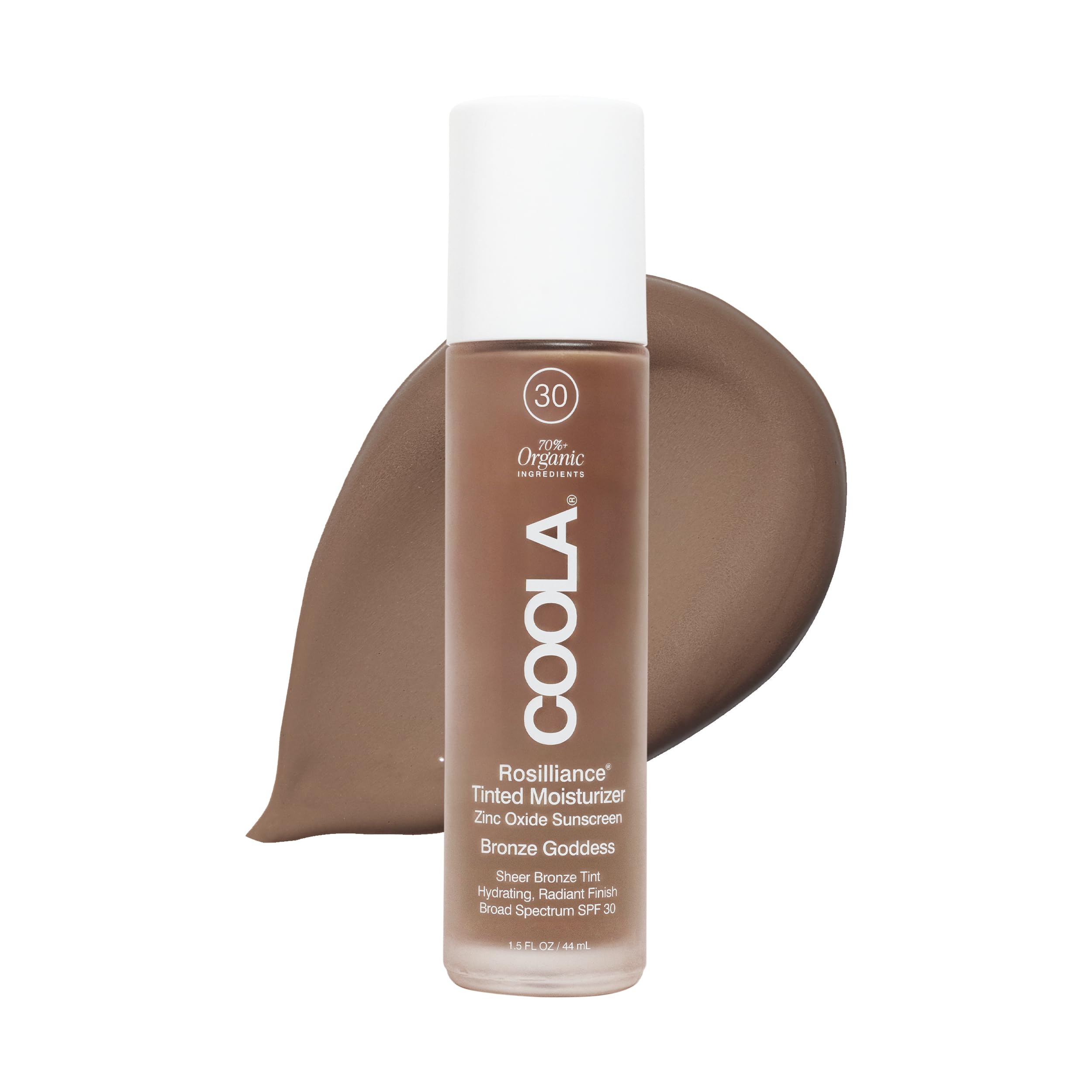COOLA Organic Rosilliance Tinted Moisturizer with SPF 30, Dermatologist Tested, 1.5 FL Oz