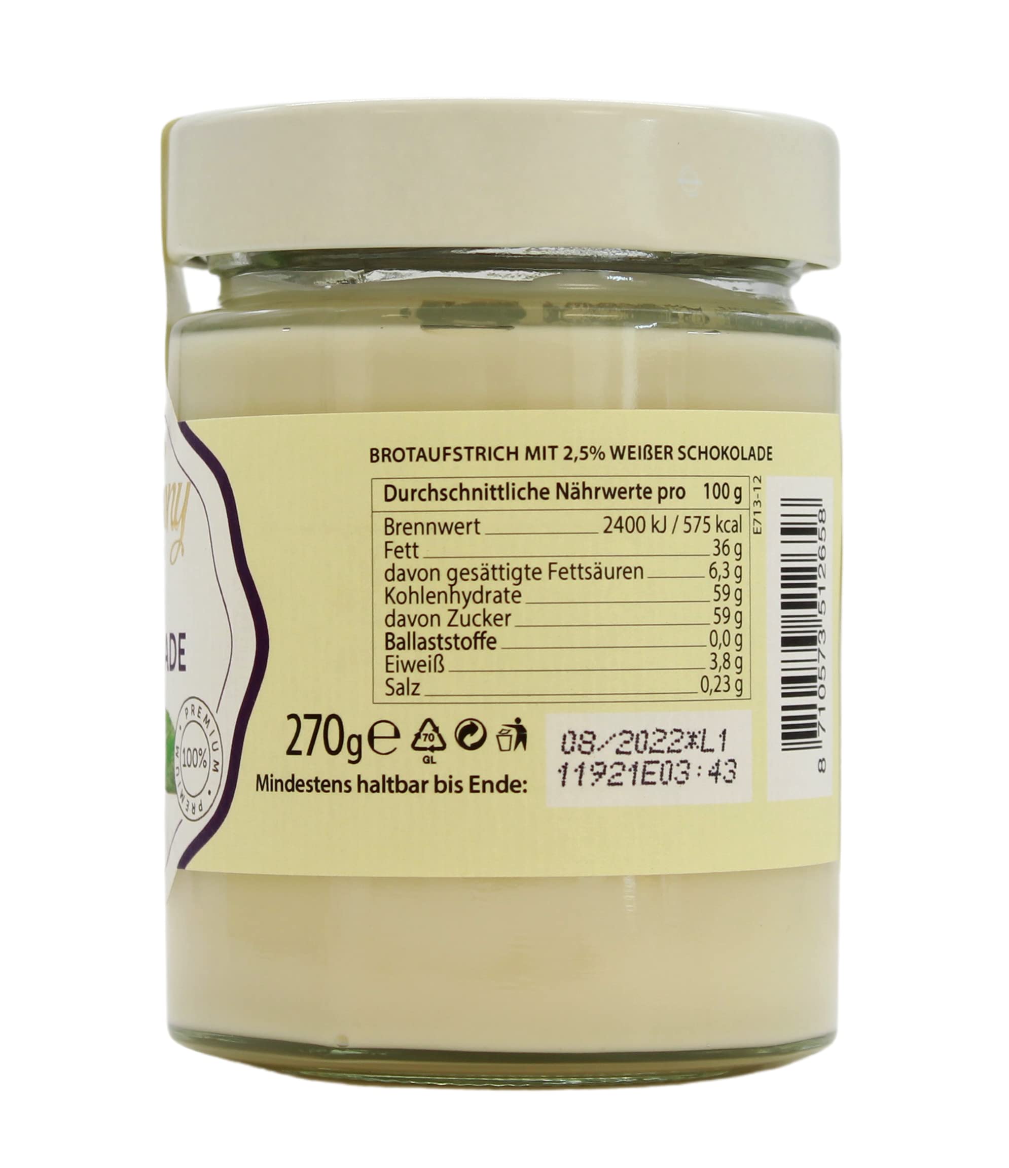Brinkers Chocolate Symphony No.3 weiße Schokolade Creme, 6er Pack (6 x 270g)