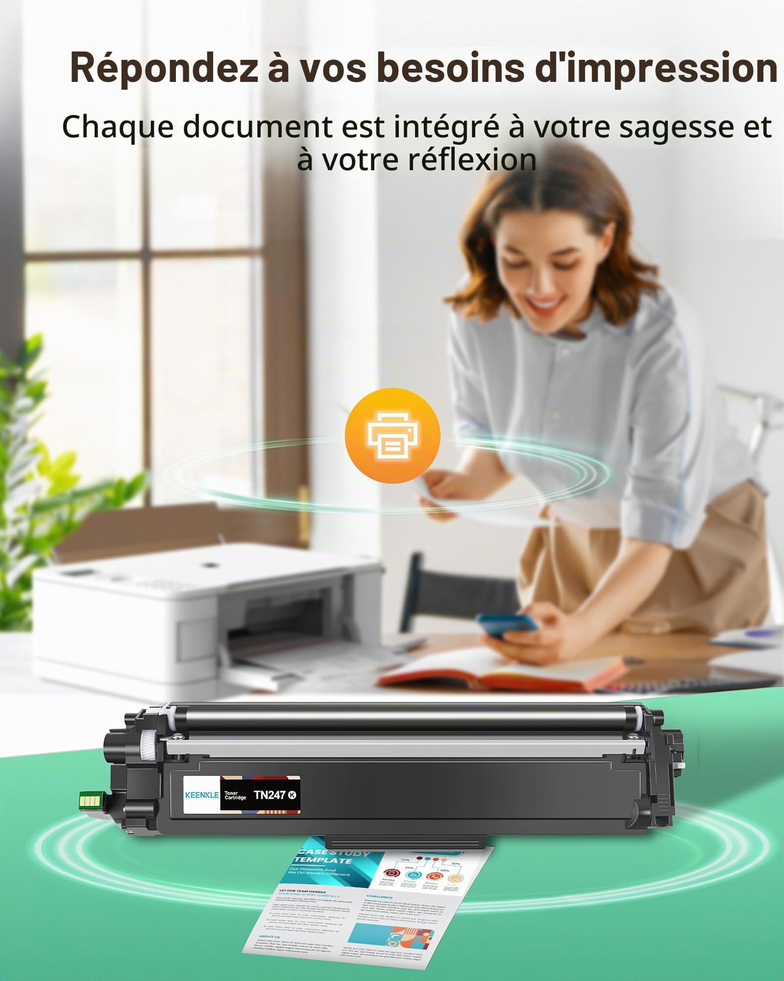 TN247 TN-243CMYK Toners Compatibles pour Brother DCP-L3550CDW MFC-L3770CDW