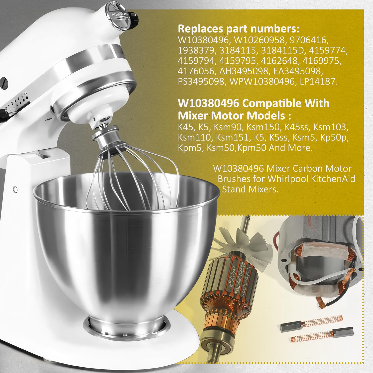 Amazon.com: HASMX W10380496 Carbon Motor Brush for Kitchenaid
