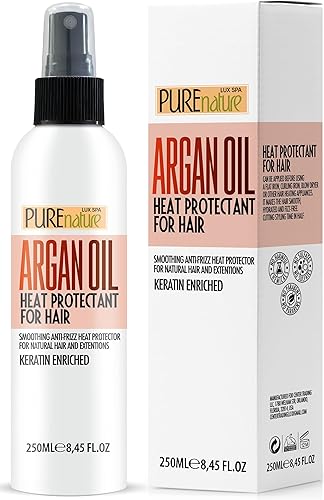 Miniatura 2 de PURE NATURE Lux Spa Juego de champú y acondicionador de aceite de argán marroquí, spray protector del calor, suero para el cabello con queratina,