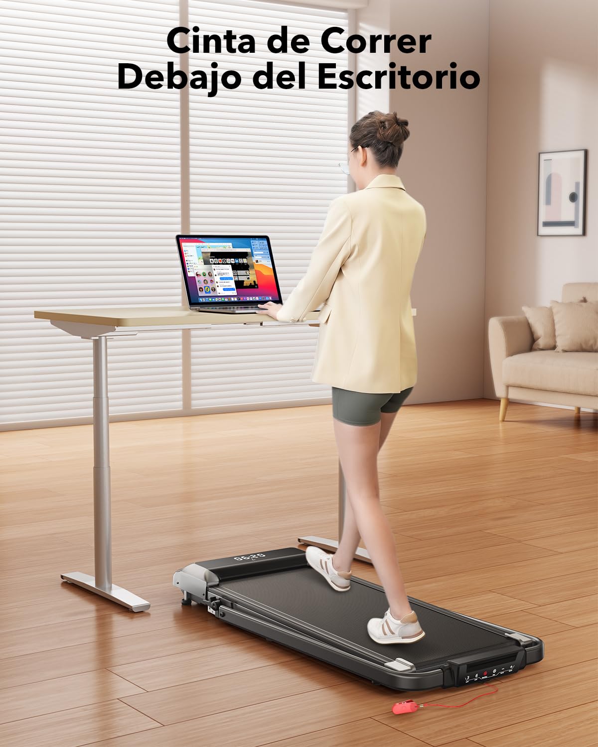 3 en 1 Cinta de Correr Plegable con Inclinación de 7%, 2.5HP Cinta de Correr Electrica para el Hogar Debajo del Escritorio, Control Remoto Magnético,12 km/h, 40x100cm, App, Pantalla LED (Negro)