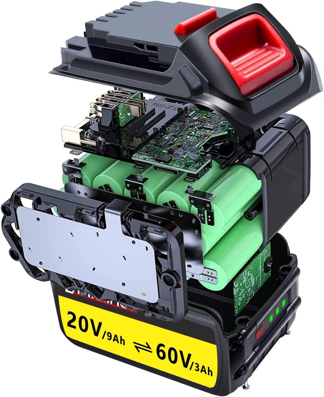 DTK DCB609 Battery Replacement for DeWalt 60V Battery Compatible with 20V 60V DCB609 DCB606 DCB612 60V Lithium Battery 180Wh (2 Packs)