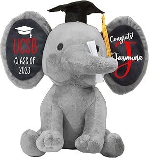Personalized Graduation Elephant Plush, Custom Graduation Gift Plush Stuffed Animal Keepsake Grad Gift Graduation Keepsake