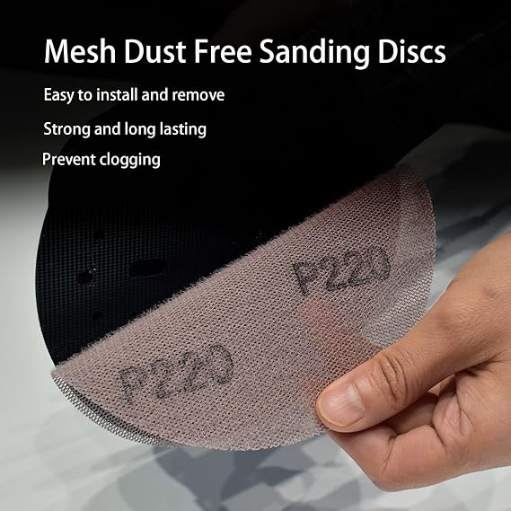 MAXXT 6 Hook & Loop DA Sander Backing Plate Pad 30 Sandpaper, Dual-Action Random Orbital Sanding Pad - Low Profile Edge, Medium Density - for MAXXT Brushless Orbit Sander R7303&R7304