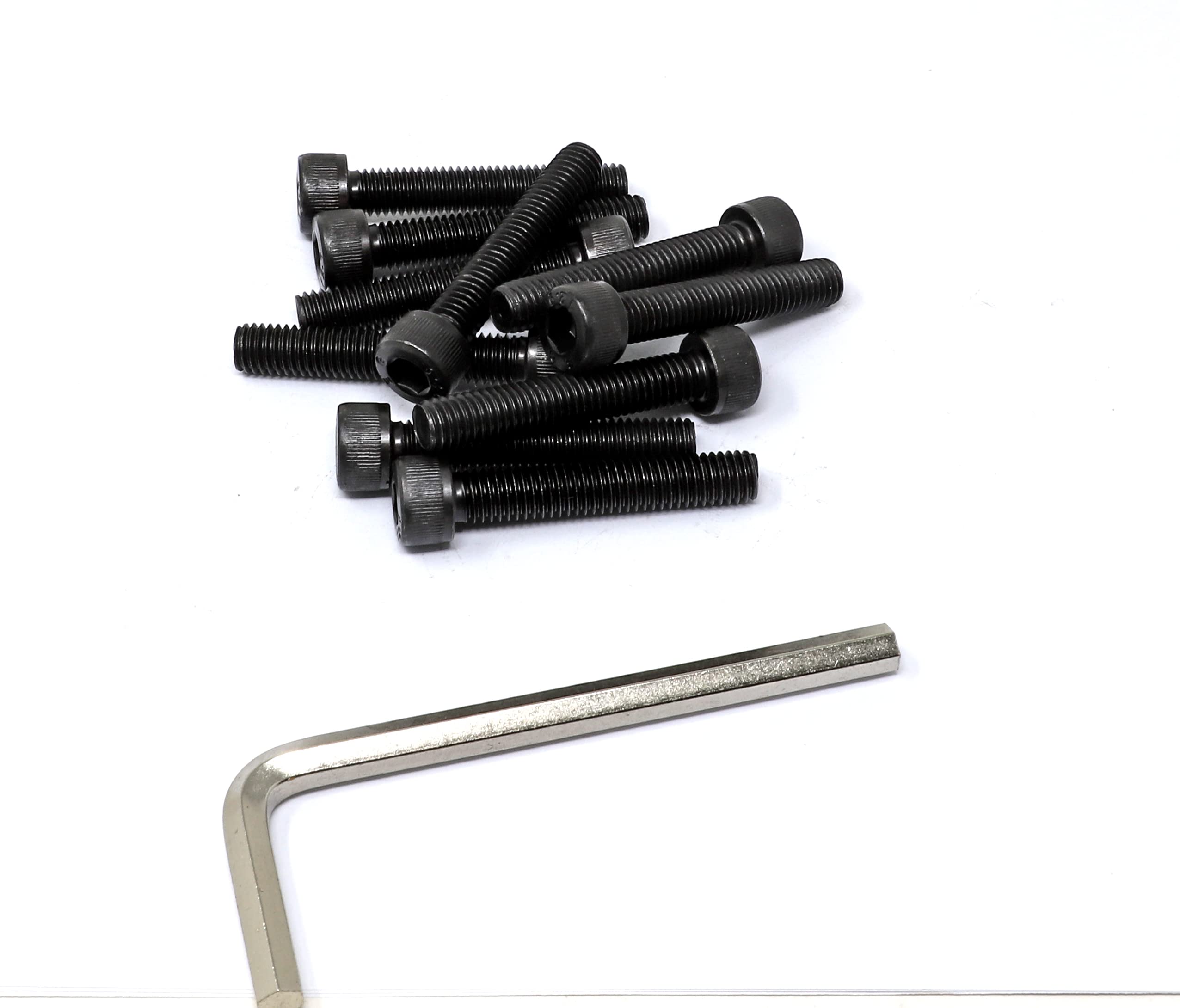 iexcell 10 Pcs M8 x 45 Thread Pitch 1.25 mm Alloy Steel 12.9 Grade Hex Socket Head Cap Screws Bolts Kit, Black Oxide Finish