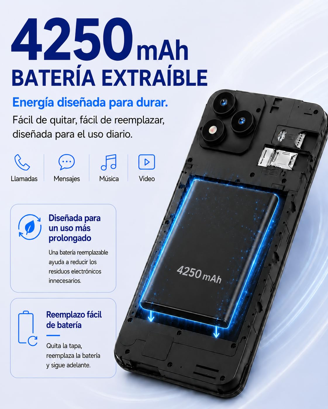 invens Note TK01 Teléfono Móvil Libre, 6.52'' HD+, 7GB+32GB, Cámara 16MP
