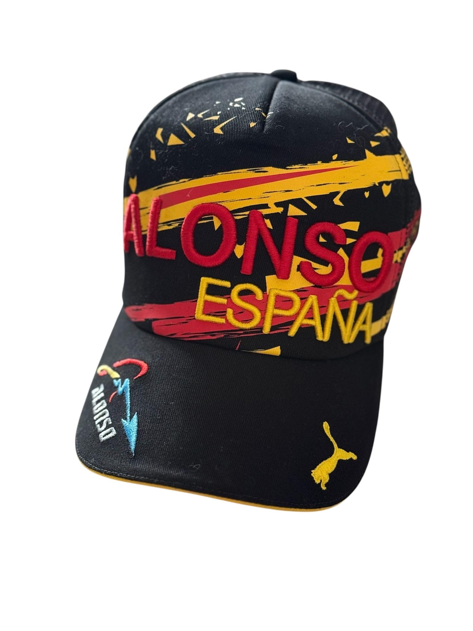 PUMA Ferrari Alonso España Baseball Cap, Black, Mesh Back, One Size