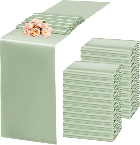 Paquete de 24 caminos de mesa azul bebé de 12 x 72 pulgadas, camino de mesa azul bebé, centros de mesa para centros de mesa para fiestas, camino de