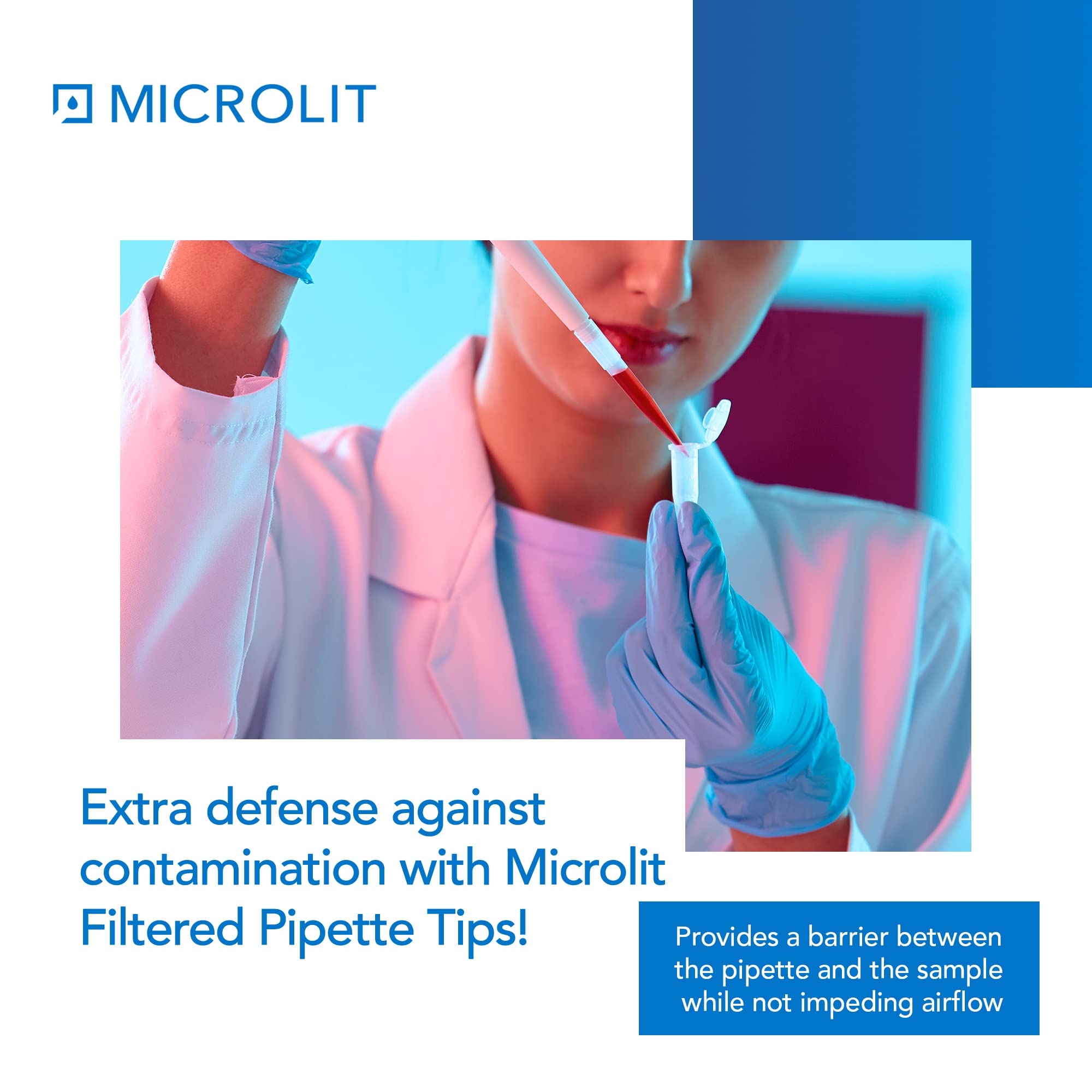 Microlit, micro punte per filtro per pipette – racked (scatola), sterile, filtrato, universale (200 ul (1 confezione da 10 rack – 960 punte))